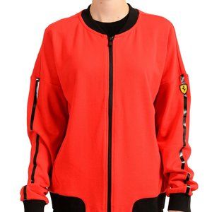 Scuderia Ferrari Women's Print Sleeve Full Zip Long Sleeve Sweater Track Jacket